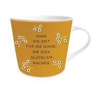 Grafik-Werkstatt Taza de café con 100% oro auténtico, taza de porcelana, 420 ml, Nimm dir Zeit