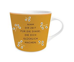 Grafik-Werkstatt Taza de café con 100% oro auténtico, taza de porcelana, 420 ml, Nimm dir Zeit