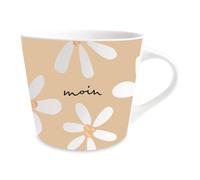 Grafik-Werkstatt Taza de café con 100% oro real | Taza de porcelana | 420 ml | Moin, blanco y negro