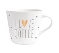 Grafik-Werkstatt Taza de café con oro real, taza de porcelana, 420 ml, I Love Coffee