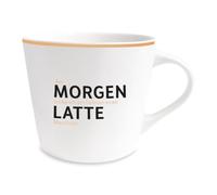 Grafik-Werkstatt Taza de café con oro real, taza de porcelana, 420 ml, Morgenlatte