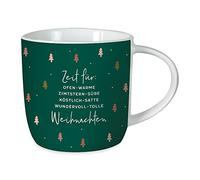 Grafik-Werkstatt Taza de café con texto en alemán Christmas, 300 ml, color verde
