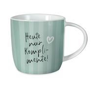 Grafik-Werkstatt Taza de café con texto en alemán Heute nur Komplimente!