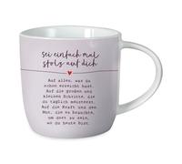 Grafik-Werkstatt Taza de café con texto en alemán Sei einfach mal stolz auf dich (300 ml)