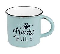 Grafik-Werkstatt Taza de café vintage | Taza de cerámica para regalar | 400 ml | búho nocturno 61552, verde