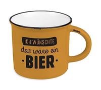 Grafik-Werkstatt Taza de café vintage| Taza de cerámica para regalar | 400 ml | Desearía que fuera una cerveza