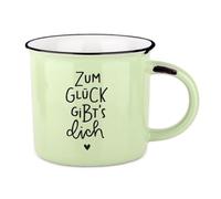 Grafik-Werkstatt Taza de café vintage | Taza de cerámica para regalar | 400 ml | Zum Glück gibt's dich