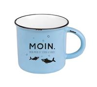 Grafik-Werkstatt Taza vintage de cerámica esmaltada Moin, 400 ml | Con letras en relieve y caja de regalo, 39 diseños, apto para lavavajillas y microondas