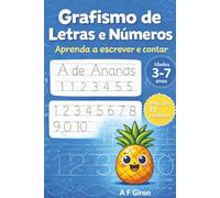 Grafismo de letras e números: Aprenda a escrever e contar (Livrinhos de Actividades de Crianças ( 3-6 anos))