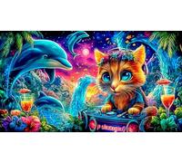 Grafiti de Arte Abstracto Puzzle de 1000 Piezas para Adultos - Papel Reciclado Decoración de Pared & Regalo Familiar Divertido 75x50/1000pcs