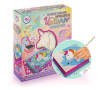 Grafix Decora tu Propio Joyero Unicornio - Joyero Niña de Madera DIY - Caja Manualidades Niña Interior de Terciopelo - Incluye Pintura, Brocha, Diamantes Adhesivos, Pegatinas y Plantillas