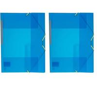 Grafoplás 04801230-Carpeta 3 solapas de Polipropileno con gomas, color azul, tamaño Folio (Paquete de 2)