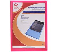 Grafoplás 1431551. Carpeta de 10 Fundas con Portada Personalizable, Tamaño Folio, Color Rojo, Poliplás Translúcido