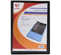 Grafoplás 1435510. Carpeta Fundas Personalizable, Folio, Color Negro, Tapas Poliplás Opaco Semi Rígidas, 10 Fundas Soldadas