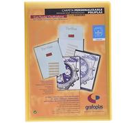 Grafoplás 1441552. Carpeta Fundas Personalizable, Tamaño Folio, Cubierta PP Naranja, 40 Fundas Polipropileno Extra, Poliplás Translúcido