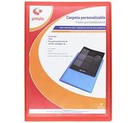 Grafoplás 1451551. Carpeta de Fundas con Portada Personalizable, Folio, Rojo, 20 Fundas, Tapas Semi-Rígidas, Poliplás Translúcido