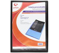 Grafoplás 1455510. Carpeta de Fundas con Portada Personalizable, Folio, Negra, 20 Fundas, Tapas Poliplás Opaco, Semi-rígido