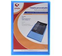 Grafoplás 1461530. Carpeta de 50 Fundas con Portada Personalizable, Tamaño Folio, Color Azul, Poliplás Translúcido