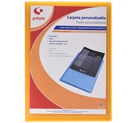 Grafoplás 1461552. Carpeta de 50 Fundas con Portada Personalizable, Tamaño Folio, Color Naranja, Poliplás Translúcido