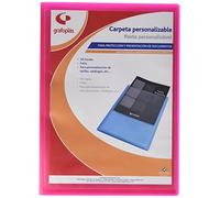 Grafoplás 1461554. Carpeta Fundas Personalizable, Tamaño Folio, Cubierta PP Rosa Fucsia, 50 Fundas Polipropileno Extra, Poliplás Translúcido