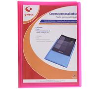 Grafoplás 1471551. Carpeta Fundas Personalizable, Tamaño Folio, Cubierta PP Roja, 30 Fundas Polipropileno Extra, Poliplás Translúcido