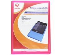 Grafoplás 1471554. Carpeta de 30 Fundas con Portada Personalizable, Tamaño Folio, Color Rosa Fucsia, Poliplás Translúcido