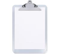 Grafoplás 1550300. Portapapeles con Pinza Jumbo de Alta Presión, Polipropileno Rígido Transparente, Tamaño Folio, Regla