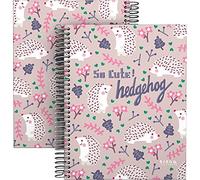 Grafoplás 16512636. Cuaderno A5, Espiral, Tapa Dura Cartón Forrado, Cuadricula 5x5, Certificado FSC, Colección Elena Corredoira, Hedgehog