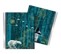 Grafoplas 16512650. Cuaderno A5 Tapa Dura, Cuadriculado 5x5, Espiral, 5 Bandas Color, Colección North Polar, Diverse, Certificado FSC