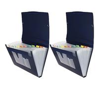 Grafoplás 2960730 Serie XS Archivador Fuelle con Gomas, Azul, Folio (Paquete de 2)