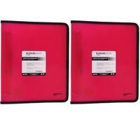Grafoplás 30120654, carpeta anillas fucsia A4+, polipropileno, 4 anillas de 40mm, serie blackline (Paquete de 2)