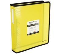 Carpeta De Anillas PP Translúcido Rayado Oblicuo A4+ 4X40mm Amarillo Blackline Grafoplás