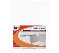 Grafoplás 3721100. Pack de 10 Fundas Portatarjetas, Folio, PVC Piel de Naranja,4 Taladros,