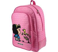 Grafoplás 37500149-Mochila escolar diseño Mafalda Pajarito, Rosa, 42 cm
