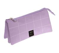 Grafoplás 37542669 Colección Unequal Grid Estuche Triple, Lavanda, 22.5 x 12 x 14 cm