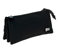 Grafoplas 37545410. Estuche escolar triple, Color Negro, 23, 5x12x14cm, Bits & Bobs