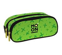 Grafoplás 37546220. Portatodo Doble, Verde, Colección Moon, Tamaño: 24,5x9,5cm