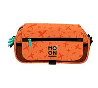 Grafoplás 37546452. Estuche Escolar Tres Compartimentos con Solapa, Naranja, Colección Moon, Tamaño: 23x10x10cm