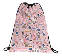 Grafoplás 37610548. Mochila Saco, Colección Epluche, Paris, Cierre Cuerdas, Bolsillo Exterior, 36x47cm