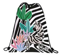 Grafoplás 37610587. Mochila Saco Cuerdas, Bolsillo Exterior, 36x47cm, Colección Zebra, Free Life