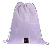 Grafoplás 37610769 Colección Unequal Grid Mochila Saco con Cuerdas y Bolsillo Exterior, Lavanda, 36 x 47 cm