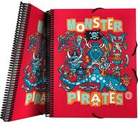 Grafoplás - Colección Katuki Saguyaki Carpeta con Espiral, 30 Fundas Transparentes, Modelo Monster Pirates, A4, Perfecto para Archivar Documentos y Apuntes