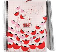 Grafoplás 39822174 Colección Nina And Other Little Things Carpeta con Espiral, 30 Fundas Transparentes, Modelo Poppies, A4