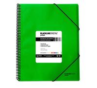 Grafoplás 39834220 Carpeta Espiral con 40 Fundas, A4, Color Verde, Polipropileno, Maxiplás Blackline Cristal
