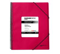 Grafoplas 39835254 Carpeta con Espiral de 50 Fundas, Tapas de Polipropileno Cristal Rayado, Color Rosa Fucsia, A4, Maxiplás Blackline Cristal