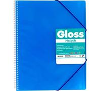 Grafoplás 39835530 Carpetas de Fundas A4 Azul con Espiral de PVC, 50 Fundas Cristal