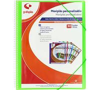 Grafoplás 39843021. Carpeta Fundas Personalizable, Maxiplás, 30 Fundas Transparentes, Verde, 30.8 x 24 x 14