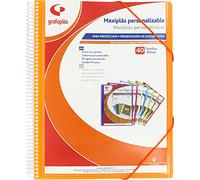 Grafoplás 39844052. Carpeta Fundas Personalizable, Maxiplás, 40 Fundas, Naranja, 30.8 x 24 x 20