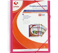 Grafoplas - Carpeta Fundas Personalizable, 40 Fundas, Fucsia Rosa, Maxiplás, 30.8 x 24 x 20cm, Perfecta para Archivar Documentos