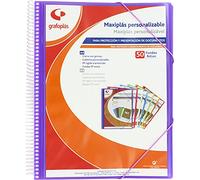 Grafoplas 39845035. Carpeta Fundas Personalizable, Maxiplás, 50 Fundas, Violeta, 30.8 x 24 x 22
